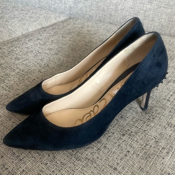 Sam Edelman Black Suede Pointy Toe Heels Size 9.5 - Picture 13 of 13